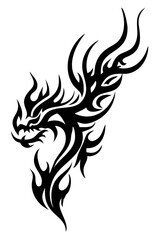 dragon tribal tattoo silhouette
