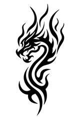 dragon tribal tattoo silhouette