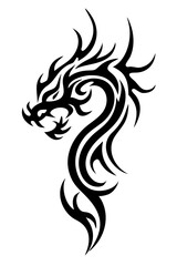 dragon tribal tattoo silhouette