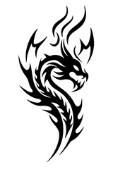 dragon tribal tattoo silhouette