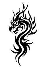 dragon tribal tattoo silhouette