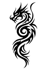 dragon tribal tattoo silhouette