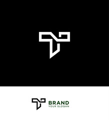 Fototapeta premium Minimalist Modern Monogram Logo Design Letter T Branding Identity