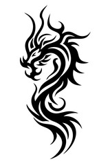 dragon tribal tattoo silhouette