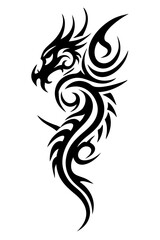 Fototapeta premium dragon tribal tattoo silhouette