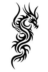 dragon tribal tattoo silhouette