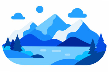 vector illustration of a mountain landscape