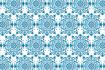 timeless seamless blue ornamental pattern with vintage floral motifs for fashionable apparel and stylish home decor

