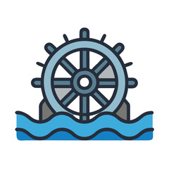 Fototapeta premium Icon for Water Wheels and Technology