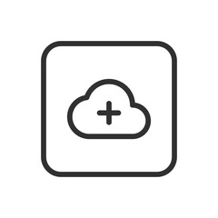 Obraz premium Cloud Storage Add - File Addition and Cloud Storage Icon