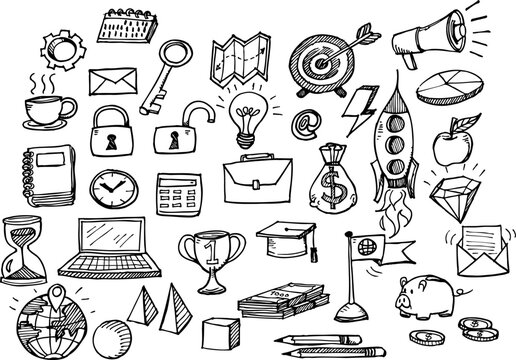 Element of hand drawn business set, Hand drawn in vector design