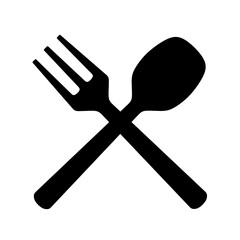 crossed spoon and fork icon vector with trendy design