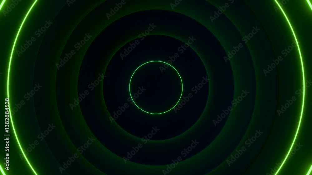 Canvas Prints abstract colorful glowing circle neon light background video, wallpaper 4k seamless loop motion grap