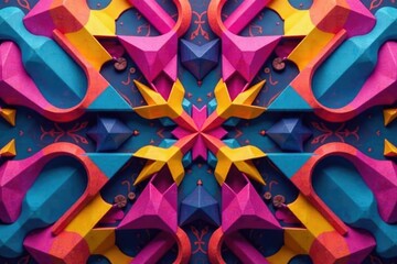 Fototapeta premium Abstract geometric shapes forming a repeating design , art, curves