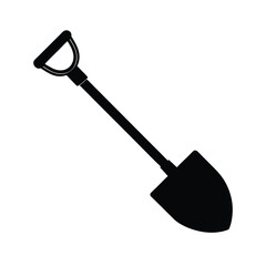 Shovel Silhouette Design Vector.