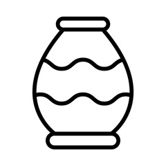 Flower Vessel Vector Iine Icon Design
