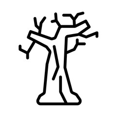 Dry Tree Vector Iine Icon Design