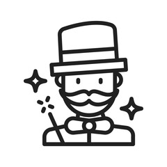 Magician icon vector image. Suitable for mobile apps, web apps and print media.