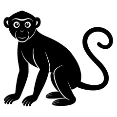 Fototapeta premium Monkey silhouette vector illustration