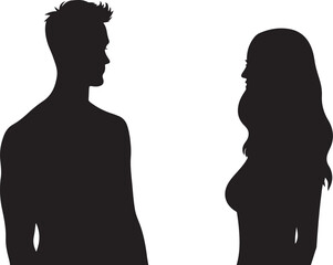 Silhouettes of People in Various Poses vector 