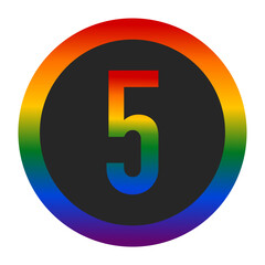 LGBTQ Pride Anarchy Symbol with Number 5