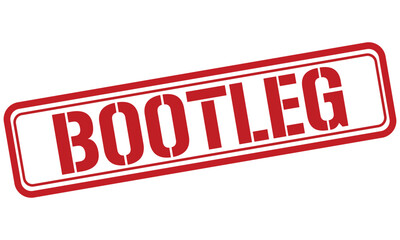 BOOTLEG red stamp text vector, rubber stamp
