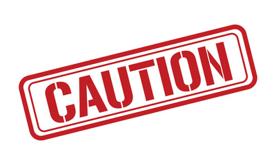 CAUTION red stamp text vector, rubber stamp
