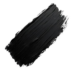 Bold black paint brush stroke isolated on transparent background