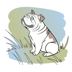 Single French Bulldog Vector Illustration