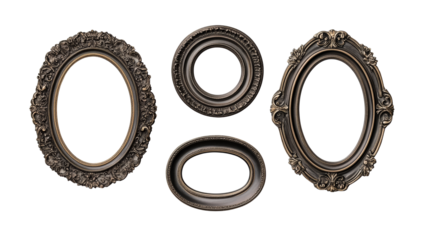 Ornate Picture Frames, Decoration and Art Design, cut out transparent