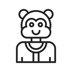 Monkey Performing icon vector image. Suitable for mobile apps, web apps and print media.