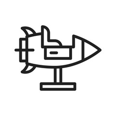 Rocket icon vector image. Suitable for mobile apps, web apps and print media.