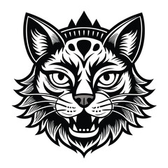 Wild wolf head tattoo vector art depicts a powerful tribal animal illustration