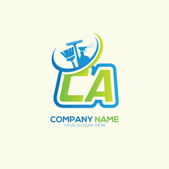 CA AC Letter Local Cleaning vector logo. Cleaning service logo vector