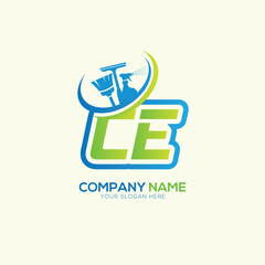 CE EC Letter Local Cleaning vector logo. Cleaning service logo vector