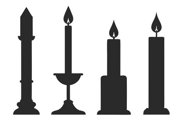 candlesticks silhouette vector illustration