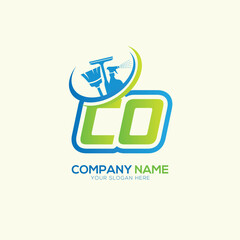 CO OC Letter Local Cleaning vector logo. Cleaning service logo vector