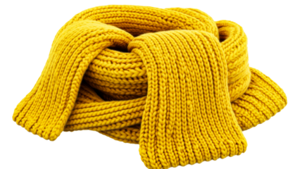 Knitted yellow scarf, warm, cozy, texture, winter apparel, cut out transparent