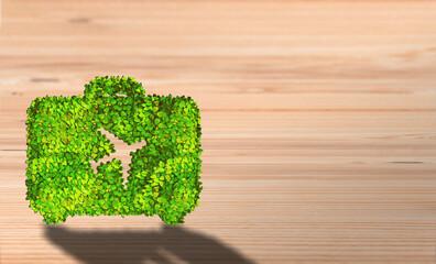 Eco-Friendly Flight: Leafy Suitcase with Airplane Symbolizing Sustainable Travel and Green Aviation
