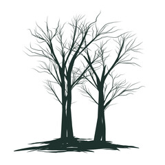 Obraz premium a group of tree silhouette vector eps10