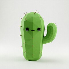 Low Poly Cute Cactus Render