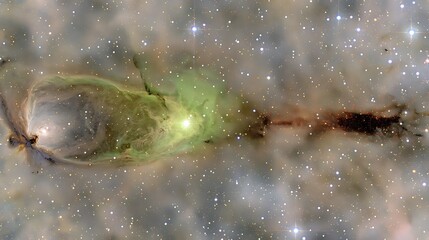 A colorful cosmic nebula shining brightly in the vast expanse of space