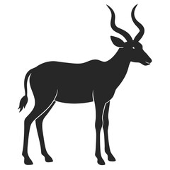 Hartebeest silhouette vector illustration