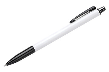 White and black pen stationery writing instrument on transparent background