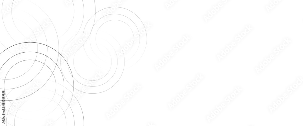 Poster vector digital future technology concept. abstract white background with black circle rings.