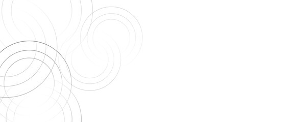 Vector digital future technology concept. Abstract white background with black circle rings.