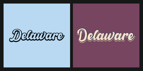 Delaware state retro text t shirt design