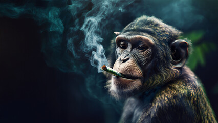 Charming Chimp with Cigar Exuding Personality Image