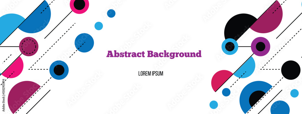 Poster Abstract Hi Tech Line Art Colorful Figures Background Banner. Graphic design elements and resources vector art