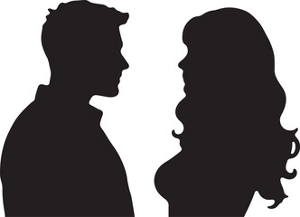 Silhouettes of People in Various Poses"